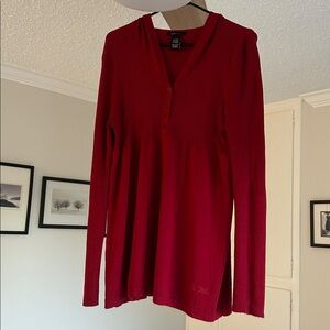 BCBGMaxAzria Deep Red Hooded Sweatshirt